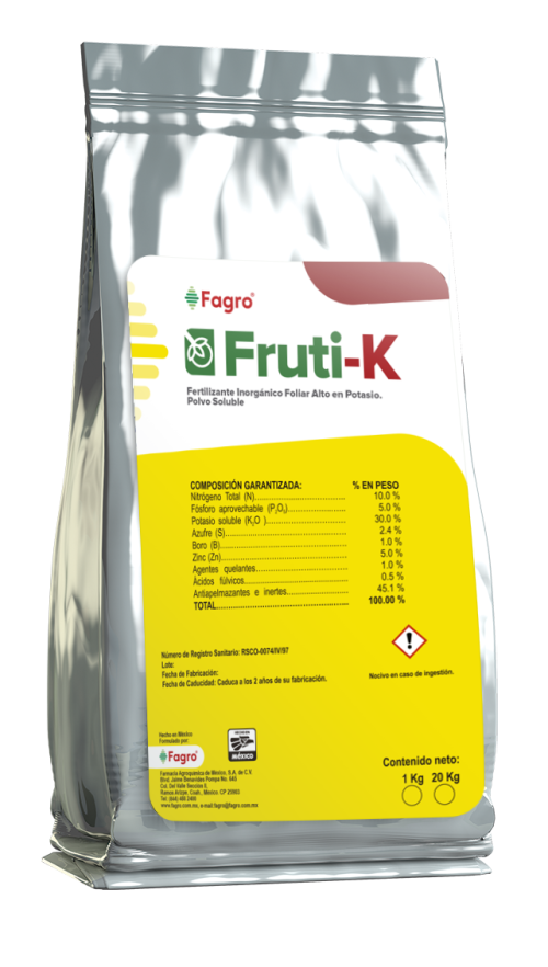 Fruti-K Fertilizante Inórganico.
Polvo Soluble