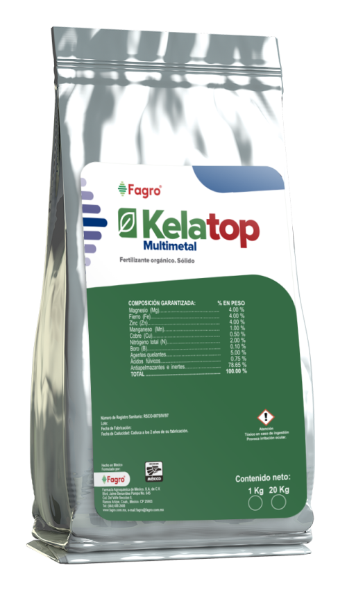 Kelatop Multimetal Fertilizante orgánico. Sólido