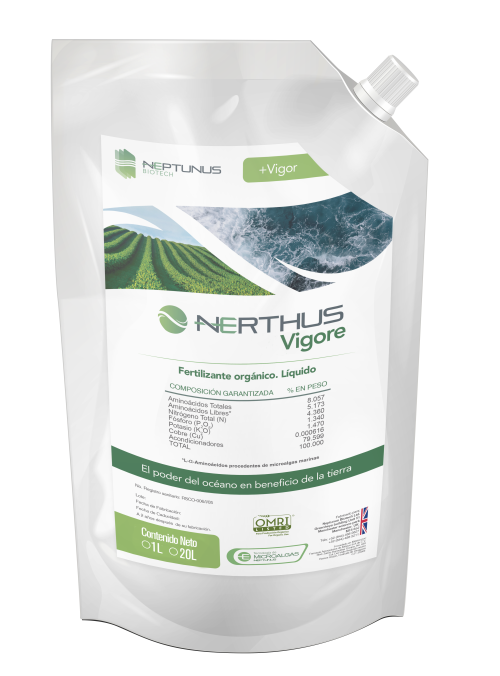 Nerthus Vigore Fertilizante orgánico. Líquido.