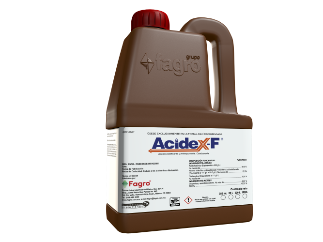 Acidex-F Líquido acidificante y antiespumante.
Coadyuvante.