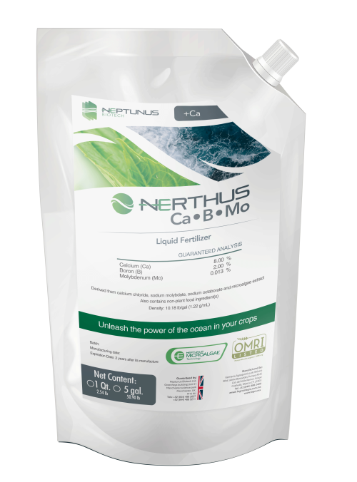 Nerthus CaBMo Nerthus CaBMo is a fertilizer based on nutrients and compounds from microalgae extrac.