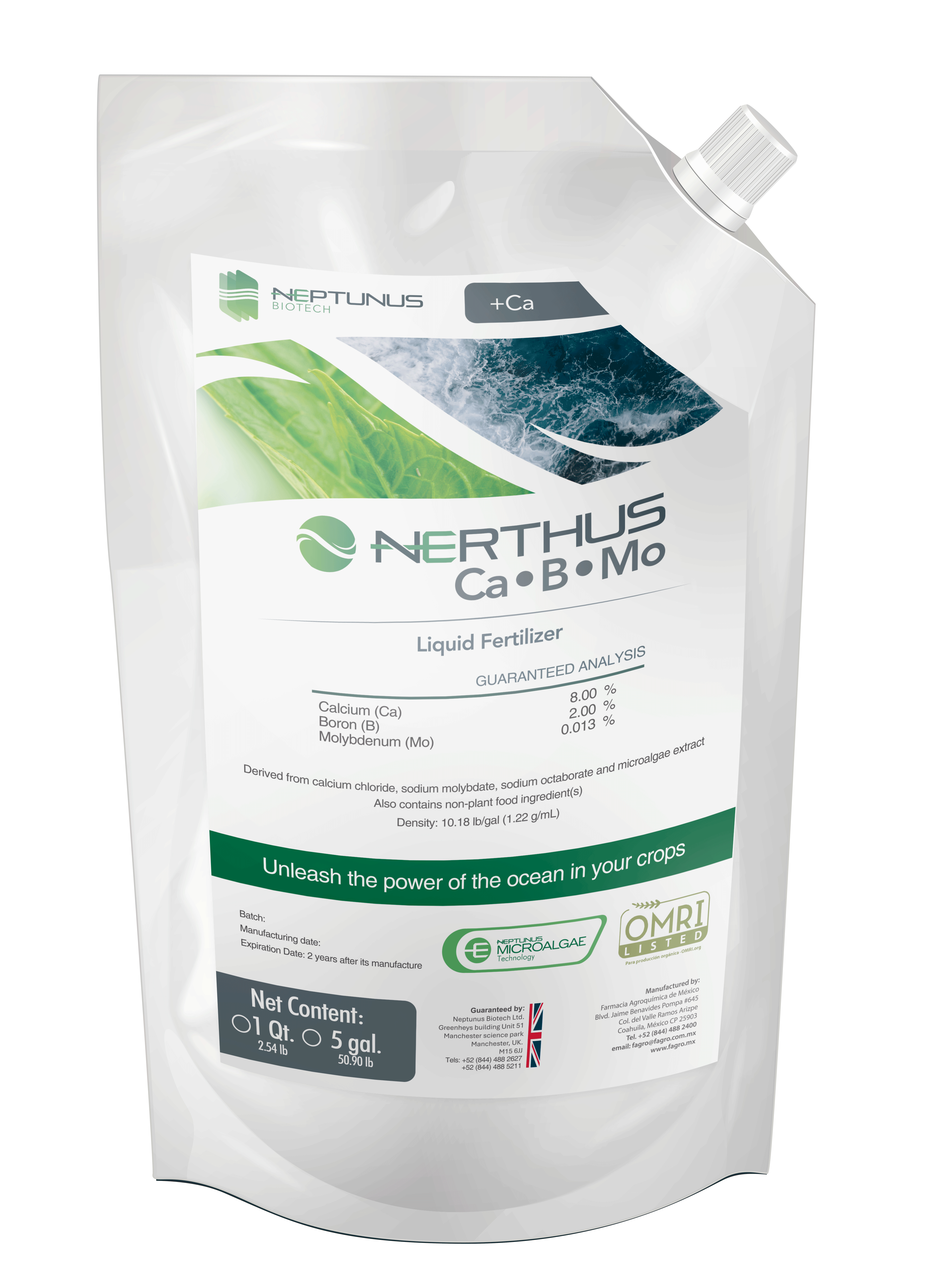 Nerthus CaBMo Nerthus CaBMo is a fertilizer based on nutrients and compounds from microalgae extrac.