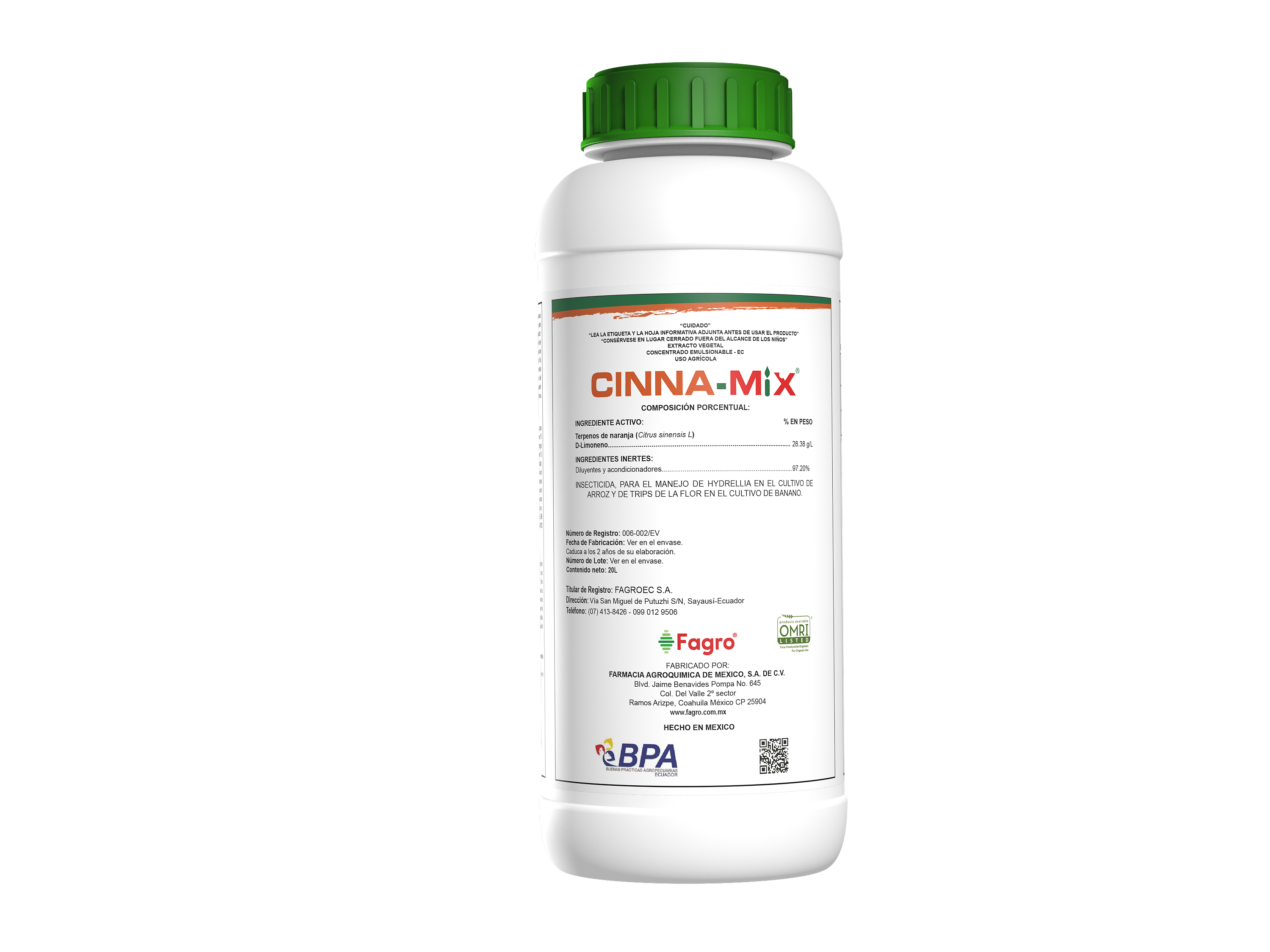 Cinna-Mix Producto insecticida repelente acaricida de amplio espectro y de origen orgánico.