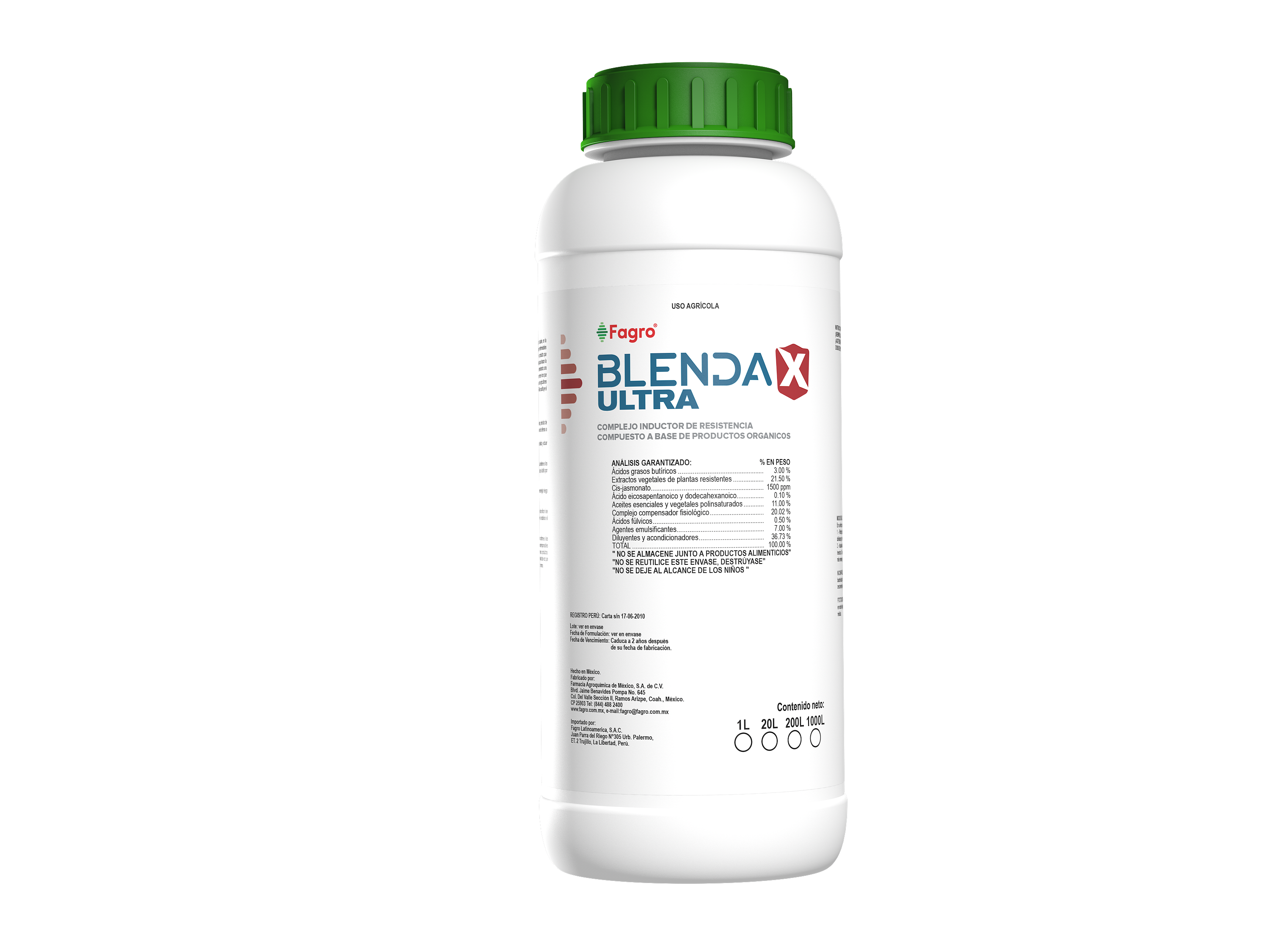 Blendax Ultra Fungicida líquido. Compuesto a base de productos orgánicos.